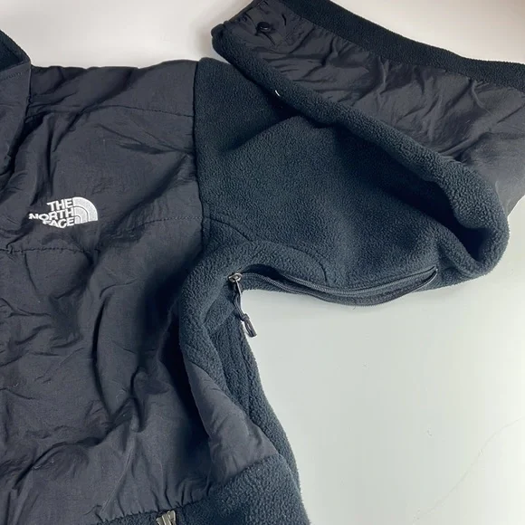 The North Face black zip up jacket two different materials